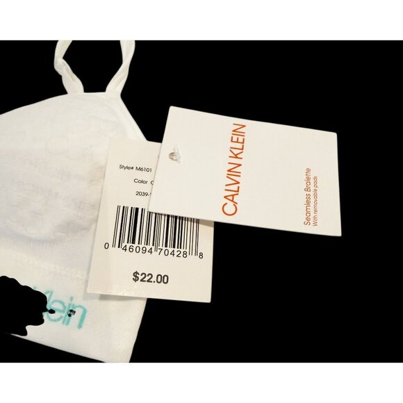 Two Calvin Klein Girl's Seamless Signature Bralettes White Size S (6/6X) NWT - Picture 6 of 8